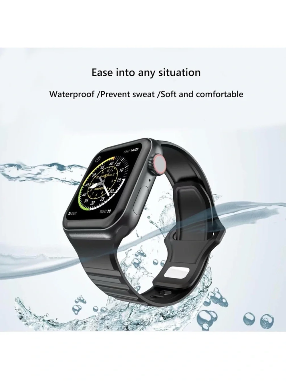 Silicone Wrist Band Replacement Adjustable Apple Watch Strap - White NEW in box